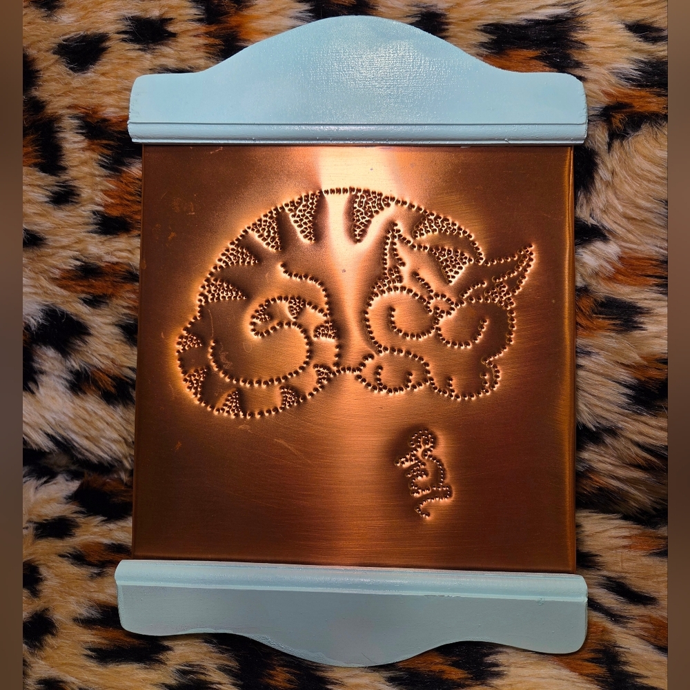 Vintage Copper Cat & Mouse Wall Art